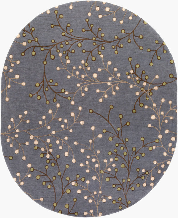Livabliss Athena Hand Tufted Wool Area Rug Cottage Style Textured Pile for Living Rooms Denim, Dark Bro 6' x 9' Oval ATH5125-69OV