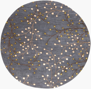 Livabliss Athena Hand Tufted Wool Area Rug Cottage Style Textured Pile for Living Rooms Denim, Dark Bro 8' x 8' Round ATH5125-8RD