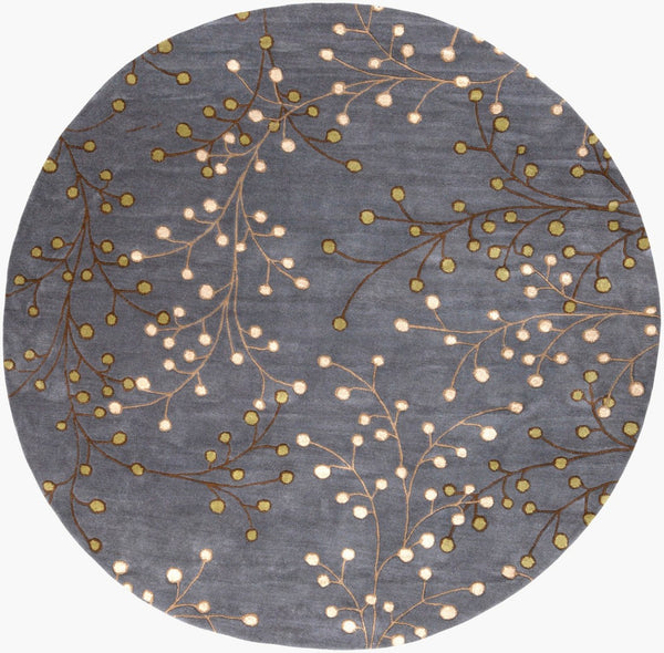 Livabliss Athena Hand Tufted Wool Area Rug Cottage Style Textured Pile for Living Rooms Denim, Dark Bro 8' x 8' Round ATH5125-8RD