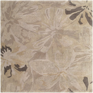 Livabliss Athena Hand Tufted Wool Area Rug Cottage Style Artisan Crafted for Living Rooms Light Gray, Med 4' x 4' Square ATH5135-4SQ