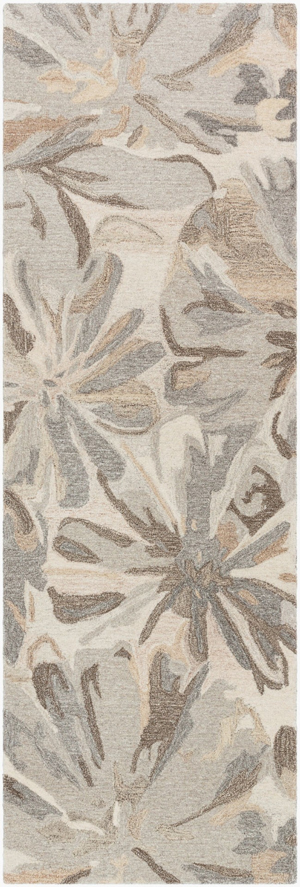 Livabliss Athena Hand Tufted Wool Area Rug Cottage Style Living Room Floor Accent India Taupe, Charcoal 2'6" x 8' ATH5150-268