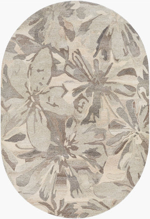 Livabliss Athena Hand Tufted Wool Area Rug Cottage Style Living Room Floor Accent India Taupe, Charcoal 6' x 9' Oval ATH5150-69OV