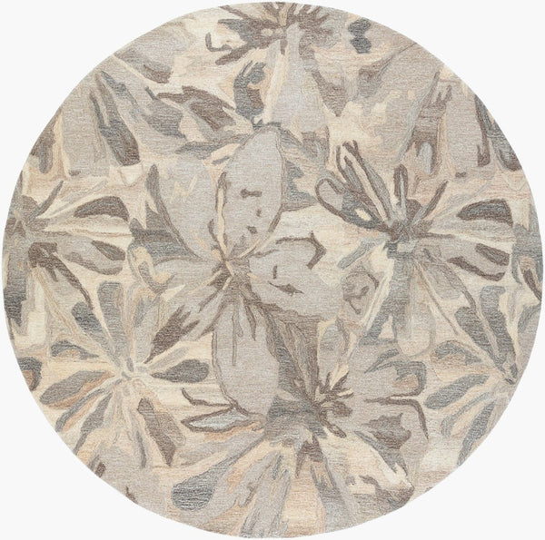 Livabliss Athena Hand Tufted Wool Area Rug Cottage Style Living Room Floor Accent India Taupe, Charcoal 4' x 4' Round ATH5150-4RD