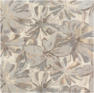 Livabliss Athena Hand Tufted Wool Area Rug Cottage Style Living Room Floor Accent India Taupe, Charcoal 9'9" x 9'9" Square ATH5150-99SQ