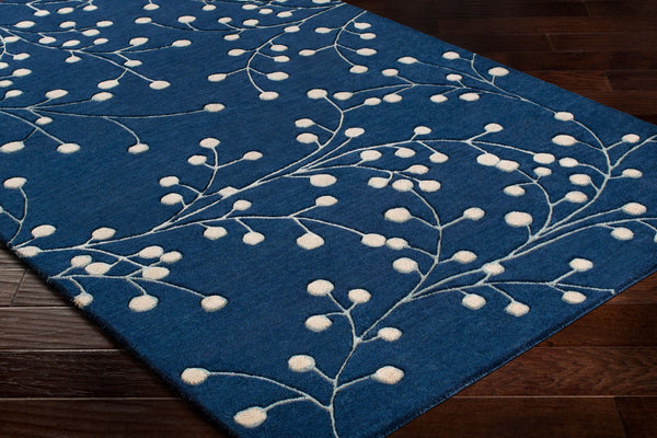 Livabliss Athena Hand Tufted Wool Area Rug with High Low Pile for Cozy Cottage Interiors Ink Blue, Tan 2'6" x 8' ATH5156-268