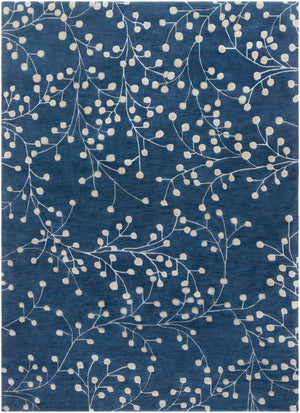 Livabliss Athena Hand Tufted Wool Area Rug with High Low Pile for Cozy Cottage Interiors Ink Blue, Tan 8' x 11' ATH5156-811