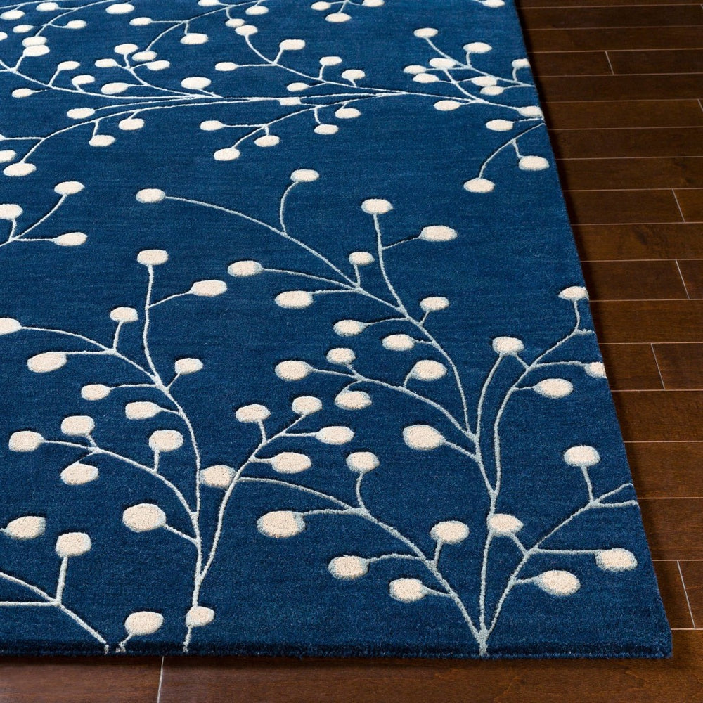 Livabliss Athena Hand Tufted Wool Area Rug with High Low Pile for Cozy Cottage Interiors Ink Blue, Tan 8' x 11' ATH5156-811