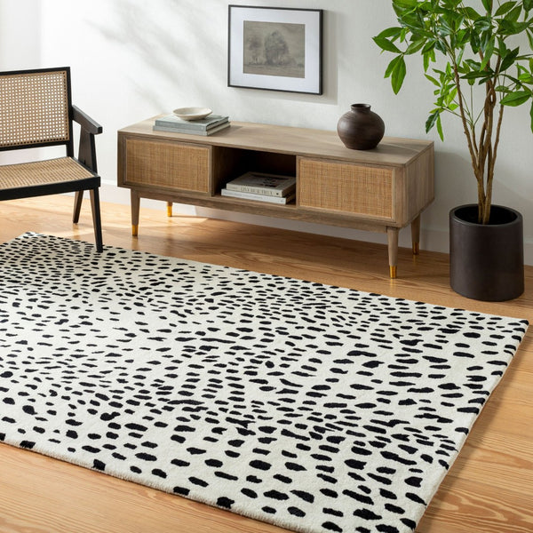 Livabliss Athena Hand Tufted Wool Area Rug Modern Pattern for Living Room or Dining Space Cream, Black 8' x 11' ATH5171-811
