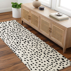 Livabliss Athena Hand Tufted Wool Area Rug Modern Pattern for Living Room or Dining Space Cream, Black 2'6" x 8' ATH5171-268