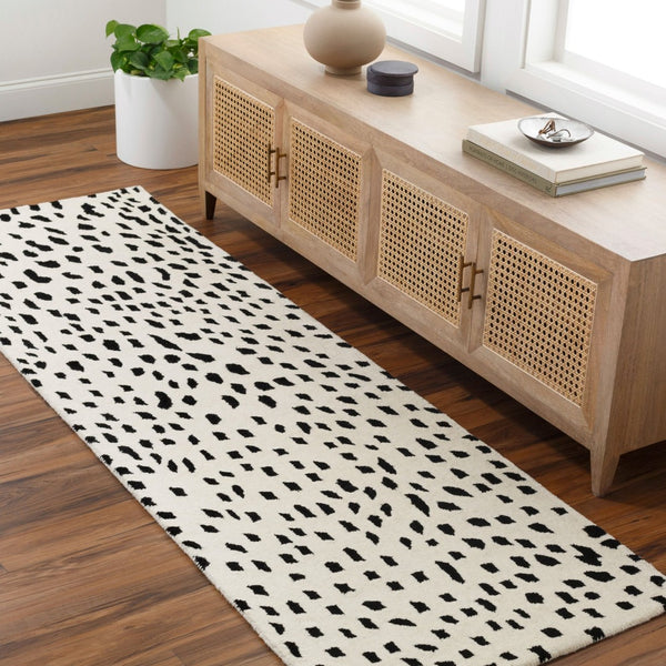 Livabliss Athena Hand Tufted Wool Area Rug Modern Pattern for Living Room or Dining Space Cream, Black 2'6" x 8' ATH5171-268