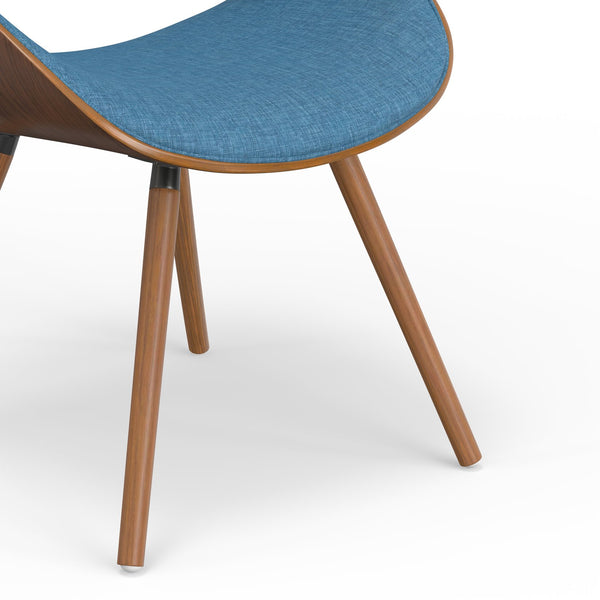 English Elm Malden Bentwood Dining Chair - Stylish Blue Upholstered Seat For Mid-Century Modern Homes B136P158899
