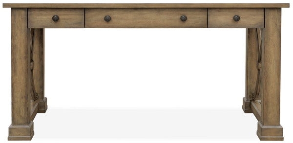 Hooker Furniture Melange Distressed Light-Oak Writing Desk With Keyboard Tray, Removable Insert & Generous Storage 638-10005