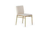 VIG Furniture Modrest Atlanta - Modern Off-White Fabric & Brass Dining Chair VGMY-3739-WHT