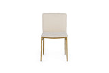 VIG Furniture Modrest Atlanta - Modern Off-White Fabric & Brass Dining Chair VGMY-3739-WHT