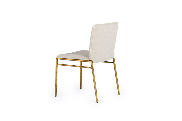 VIG Furniture Modrest Atlanta - Modern Off-White Fabric & Brass Dining Chair VGMY-3739-WHT