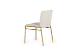 VIG Furniture Modrest Atlanta - Modern Off-White Fabric & Brass Dining Chair VGMY-3739-WHT