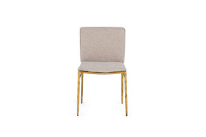 VIG Furniture Modrest Atlanta - Modern Beige Fabric & Brass Dining Chair VGMY-3739-BGE