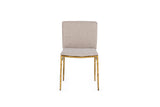 VIG Furniture Modrest Atlanta - Modern Beige Fabric & Brass Dining Chair VGMY-3739-BGE