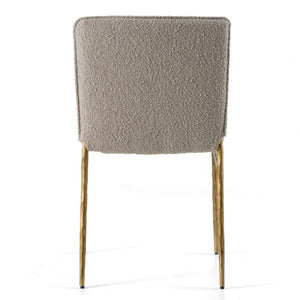 VIG Furniture Atlanta Modern Fabric Chair With Brass-Plated Legs, Padded Support, 380Lb Capacity, Stylish Comfort Beige Dining Chair VGMY-3739-BGE