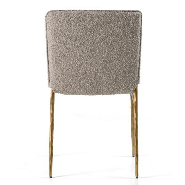VIG Furniture Atlanta Modern Fabric Chair With Brass-Plated Legs, Padded Support, 380Lb Capacity, Stylish Comfort Beige Dining Chair VGMY-3739-BGE