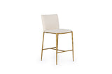 VIG Furniture Modrest Atlanta - Modern Off-White Fabric & Brass Counter Chair VGMY-3739-26-WHT