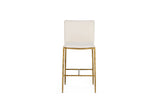 VIG Furniture Modrest Atlanta - Modern Off-White Fabric & Brass Counter Chair VGMY-3739-26-WHT