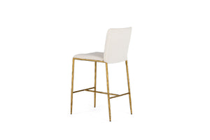 VIG Furniture Modrest Atlanta - Modern Off-White Fabric & Brass Counter Chair VGMY-3739-26-WHT