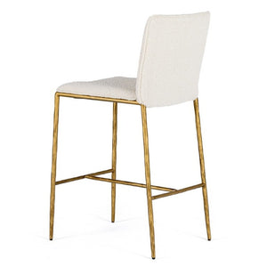 VIG Furniture Atlanta Counter Chair With Plush Foam Cushioning, Brass-Plated Steel Frame, Durable Upholstery Off-White Bar Stool VGMY-3739-26-WHT