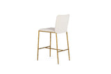 VIG Furniture Modrest Atlanta - Modern Off-White Fabric & Brass Counter Chair VGMY-3739-26-WHT