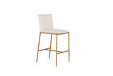 VIG Furniture Modrest Atlanta - Modern Off-White Fabric & Brass Counter Chair VGMY-3739-26-WHT