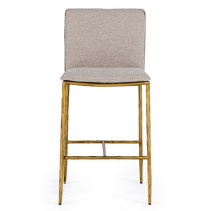 VIG Furniture Atlanta Counter Chair With Plush Foam Cushioning, Brass-Plated Steel Frame, Durable Upholstery Beige Bar Stool VGMY-3739-26-BGE