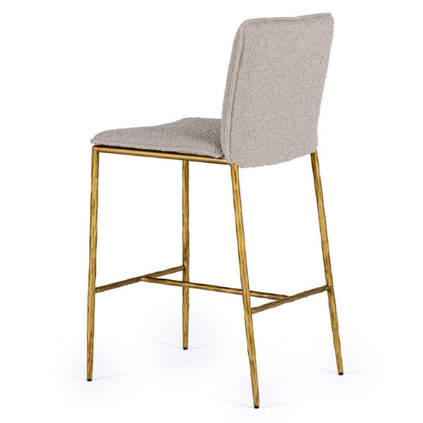 VIG Furniture Atlanta Counter Chair With Plush Foam Cushioning, Brass-Plated Steel Frame, Durable Upholstery Beige Bar Stool VGMY-3739-26-BGE