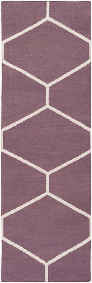 Surya Atrium 2'6" X 8' Handmade Cotton Rug - Modern Decor, Durable, No Pile, Spot Clean, One Year Warranty Plum Cotton Atm3010-268