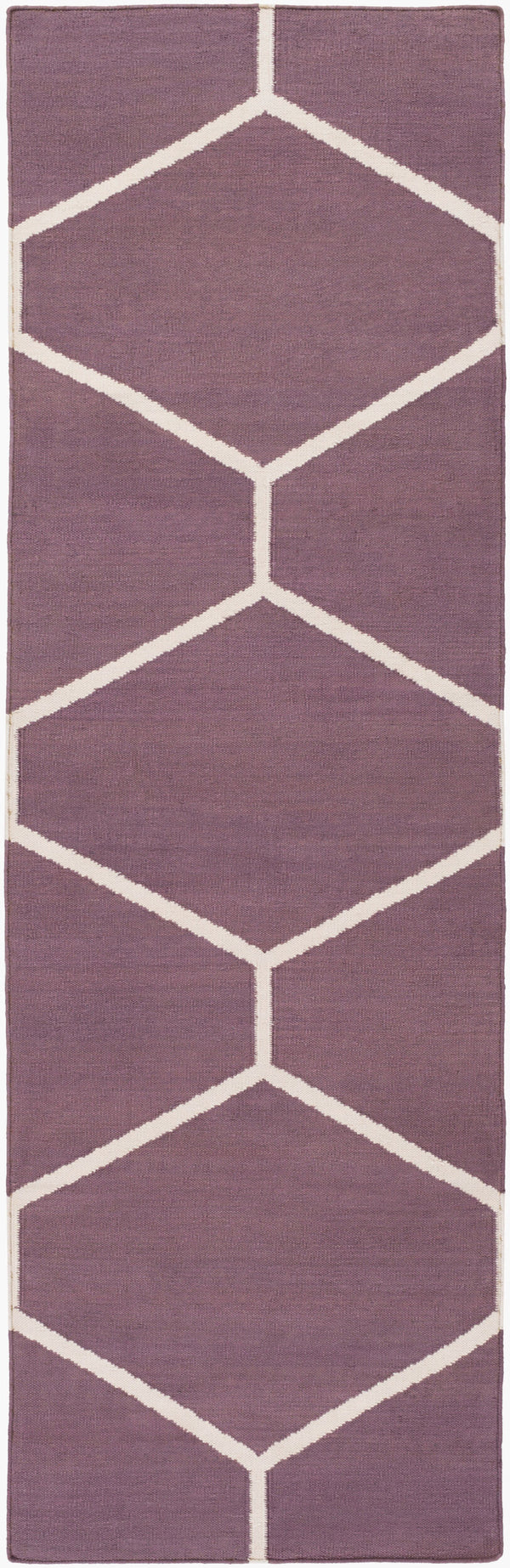 Surya Atrium 2'6" X 8' Handmade Cotton Rug - Modern Decor, Durable, No Pile, Spot Clean, One Year Warranty Plum Cotton Atm3010-268