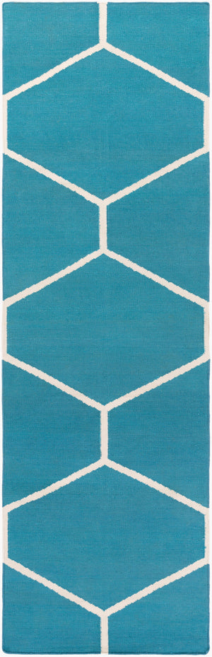 Surya Atrium 2'6" X 8' Handmade Cotton Rug - Modern Decor, Durable, No Pile, Spot Clean, One Year Warranty Denim Cotton Atm3013-268