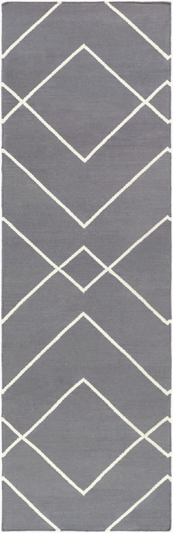 Surya Atrium 2'6" X 8' Handmade Cotton Rug - Modern Decor, Durable, No Pile, Spot Clean, One Year Warranty Gray Cotton Atm3029-268
