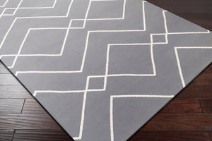 Surya Atrium 2'6" X 8' Handmade Cotton Rug - Modern Decor, Durable, No Pile, Spot Clean, One Year Warranty Gray Cotton Atm3029-268