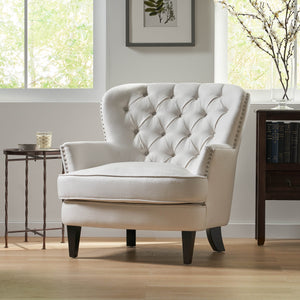 Christopher Knight Home® - Noble House - Tafton Ivory Fabric Club Chair