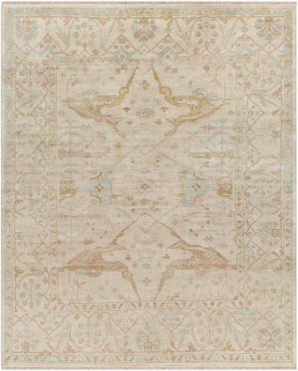 Antique ATQ-1000 7'9" x 9'9" Handmade Rug ATQ1000-7999  Light Sage, Ivory, Tan, Charcoal Surya