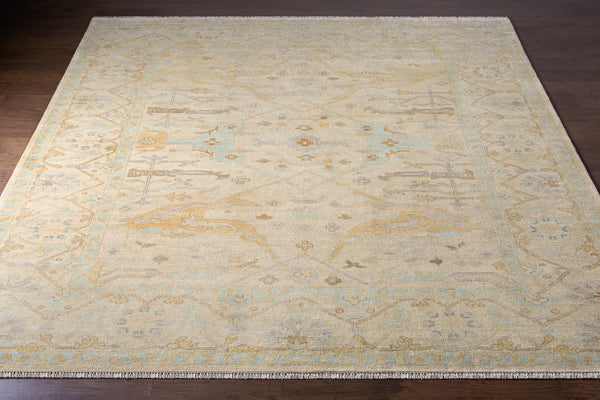 Antique ATQ-1000 8' x 11' Handmade Rug ATQ1000-811  Light Sage, Ivory, Tan, Charcoal Surya