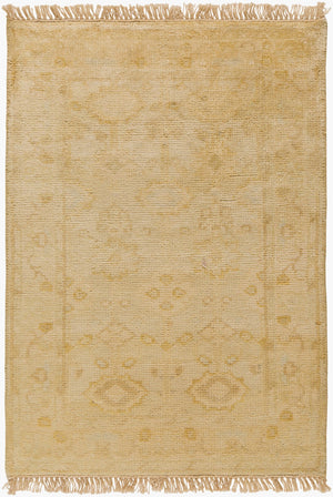 Surya Antique Handmade Atq-1000 2' X 3' Rug – Timeless Elegance With Durable Low Pile & Fringe Border Beige Nz Wool Atq1003-23