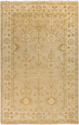 Surya Antique Handmade Atq-1000 2' X 3' Rug – Timeless Elegance With Durable Low Pile & Fringe Border Beige Nz Wool Atq1003-3656