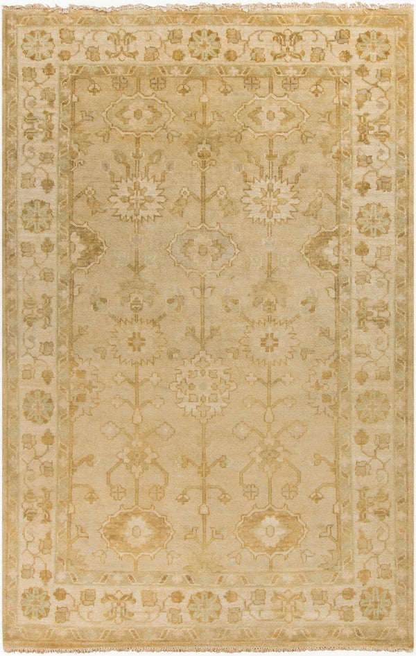 Surya Antique Handmade Atq-1000 2' X 3' Rug – Timeless Elegance With Durable Low Pile & Fringe Border Beige Nz Wool Atq1003-3656
