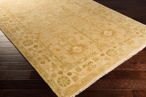 Surya Antique Handmade Atq-1000 2' X 3' Rug – Timeless Elegance With Durable Low Pile & Fringe Border Beige Nz Wool Atq1003-3656