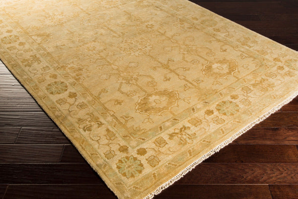 Surya Antique Handmade Atq-1000 2' X 3' Rug – Timeless Elegance With Durable Low Pile & Fringe Border Beige Nz Wool Atq1003-3656