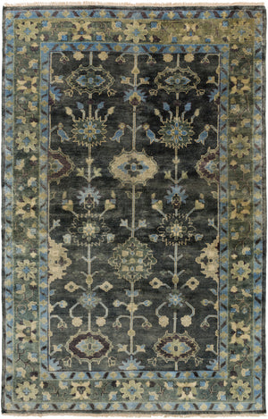 Antique ATQ-1008 9' x 13' Handmade Rug ATQ1008-913  Medium Green, Dark Green, Charcoal, Slate, Taupe, Light Olive Surya