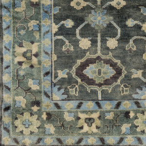 Antique ATQ-1008 9' x 13' Handmade Rug ATQ1008-913  Medium Green, Dark Green, Charcoal, Slate, Taupe, Light Olive Surya