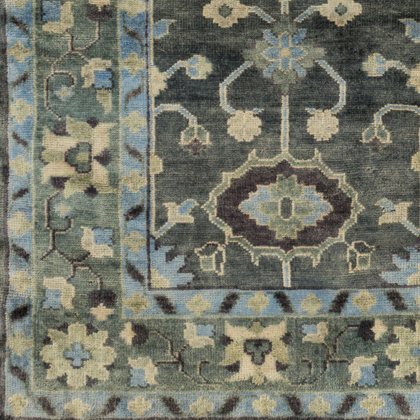 Antique ATQ-1008 9' x 13' Handmade Rug ATQ1008-913  Medium Green, Dark Green, Charcoal, Slate, Taupe, Light Olive Surya