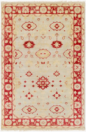 Surya Antique Handmade Atq-1000 2' X 3' Rug – Timeless Elegance With Durable Low Pile & Fringe Border Burgandy Nz Wool Atq1009-3656