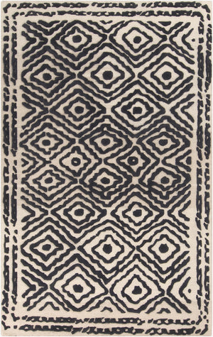 Surya Atlas Ats-1001 2' X 3' Handcrafted Wool Rug - Durable, Stylish, Perfect For Home Décor & Comfort Black Wool Ats1001-3353